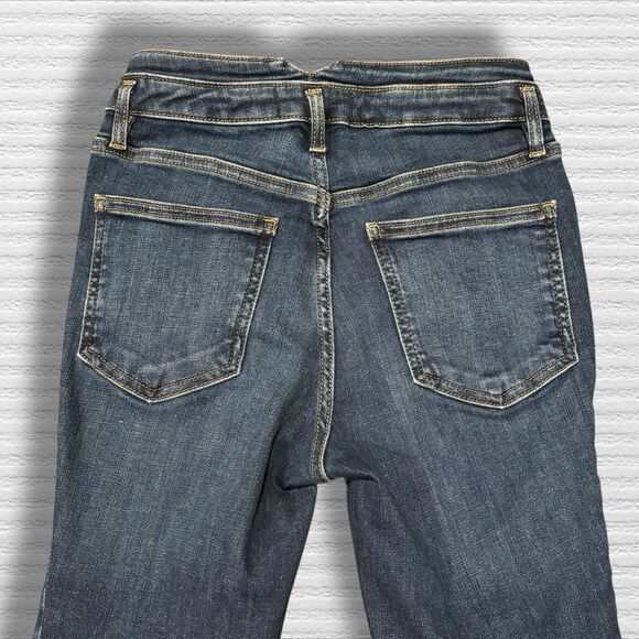 We The Free by Free People Button Fly Skinny Jeans Dark Wash Size 27 High Rise - Picture 8 of 9